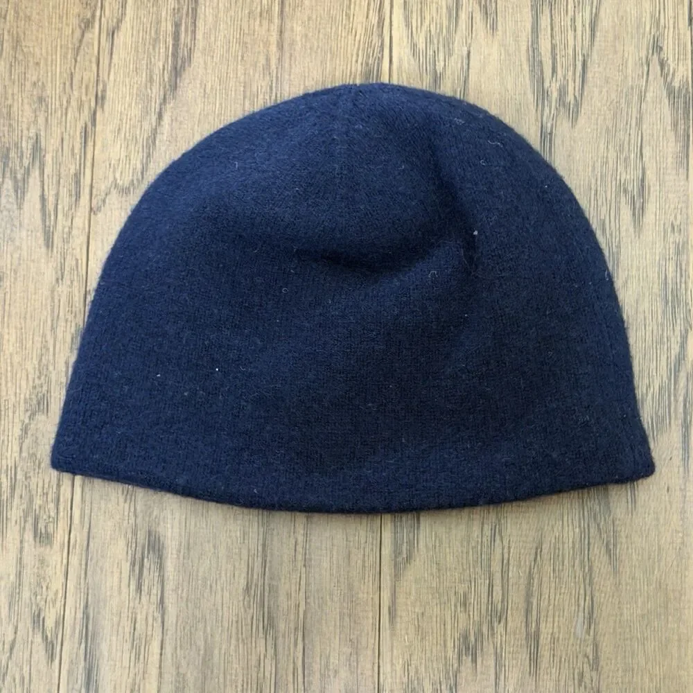 Ralph Lauren Polo Beanie Hat Navy Blue Merino Wool